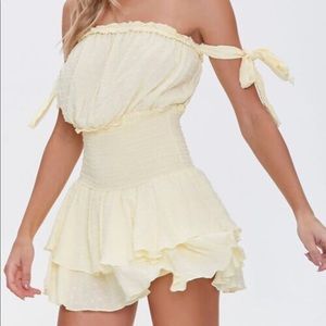 FOREVER21 Swiss Dot Skort Romper